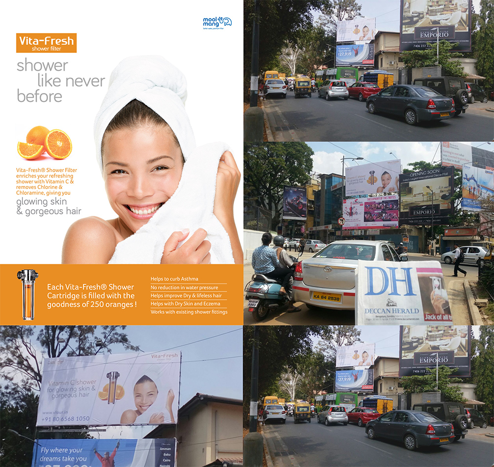 billboard for vitafresh shower filter in india